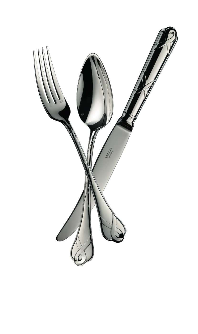 Fourchette menu en métal argenté - Ercuis